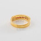 Кольцо из позолоченного серебра с природным богемским гранатом - размер 18,5, фото 3