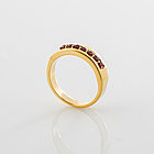 Кольцо из позолоченного серебра с природным богемским гранатом - размер 18,5, фото 4