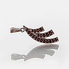 Кулон из серебра с природным богемским гранатом, фото 3