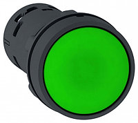Моноблочная кнопка, пластик, зеленый, Ø22, пружинный возврат, без маркировки, 1 НО XB7NA31