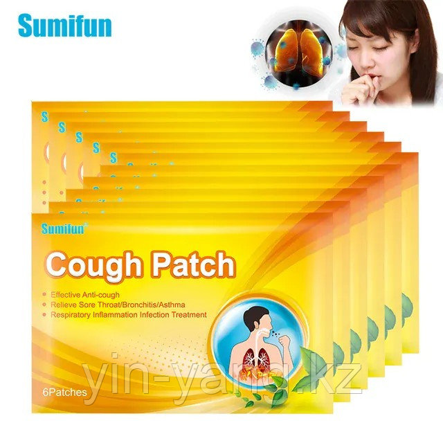 Пластыри от кашля, бронхита и астмы "Cough Patch", 6 шт