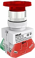 Кнопка AEAL ВК-22 мм красный 1НО+1НЗ LED 220В (10) DEKraft