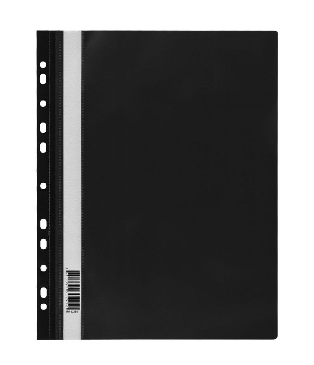 Папка-скоросшиватель СТАММ с перфорацией, А4, 160 мкм, черная