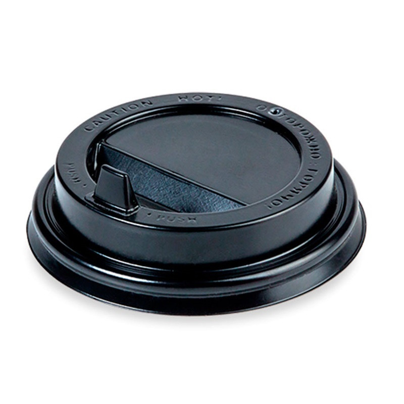 Крышка для горячего d90мм черная глянцевая с клапаном - фото 1 - id-p116359327