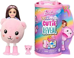 КУКЛА-СЮРПРИЗ BARBIE CUTIE REVEAL МАЛЕНЬКАЯ КУКЛА ПЛЮШЕВЫЙ МИШКА