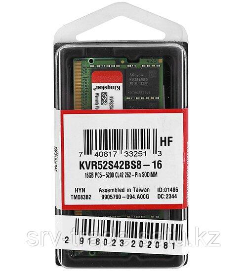 Модуль памяти для ноутбука, Kingston, KVR52S42BS8-16, DDR5, 16 GBSO-DIMM CL42 - фото 2 - id-p116361042
