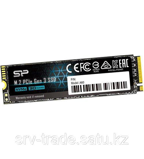 Твердотельный накопитель SSD M.2 PCIe 256 GB Silicon Power A60, SP256GBP34A60M28PCIe 3.0 x4, NVMe - фото 1 - id-p116361235