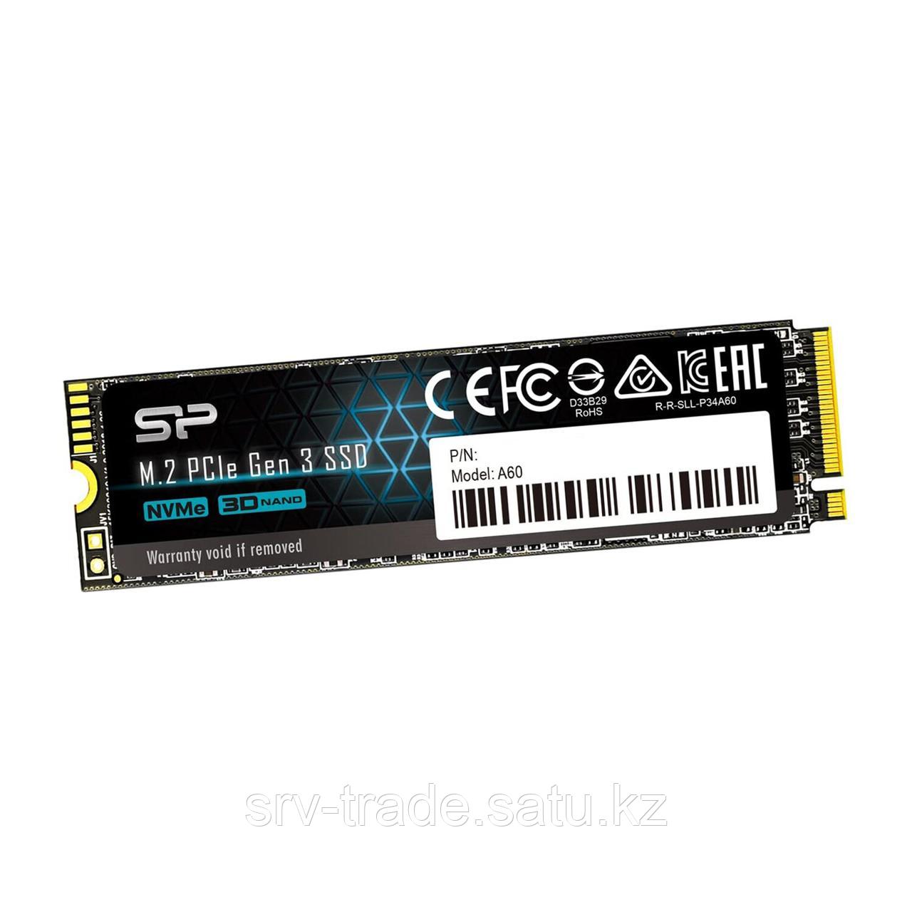 Твердотельный накопитель SSD M.2 PCIe 256 GB Silicon Power A60, SP256GBP34A60M28PCIe 3.0 x4, NVMe - фото 3 - id-p116361235