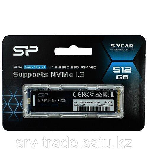 Твердотельный накопитель SSD M.2 PCIe Silicon Power A60, SP512GBP34A60M28, 512 GBNVMe - фото 1 - id-p116361250