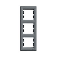 Рамка вертикальная SE EPH5810362 Asfora 3 постовая сталь
