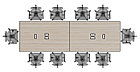 Стол офисный, совещания SM-4.4, 4400х1200х750 мм, фото 2