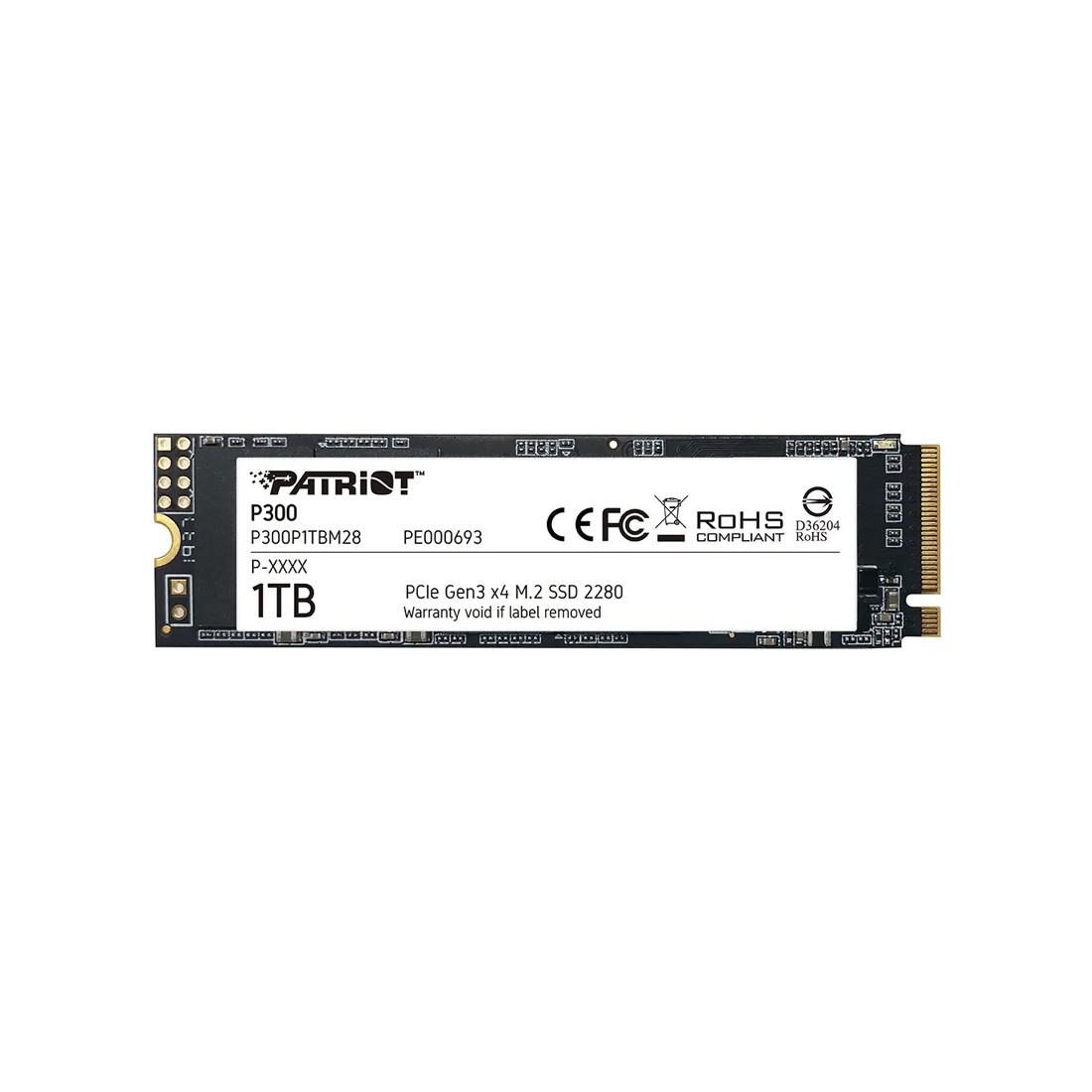 Твердотельный накопитель SSD Patriot P300 1TB M.2 NVMe PCIe 3.0x4 (P300P1TBM28)