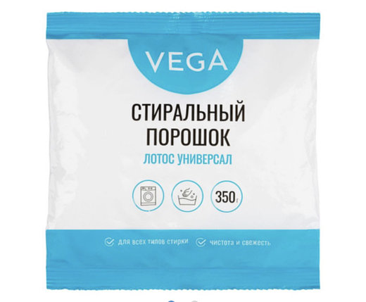 Порошок стиральный Vega, Лотос "Универсал", 350 гр, ПЭТ пакет, фото 2