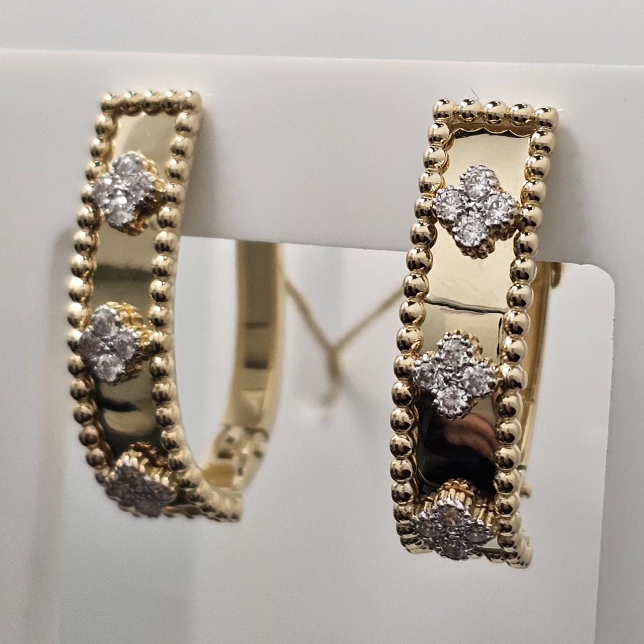 Золотые серьги фианит 585 проба 5,99 гр