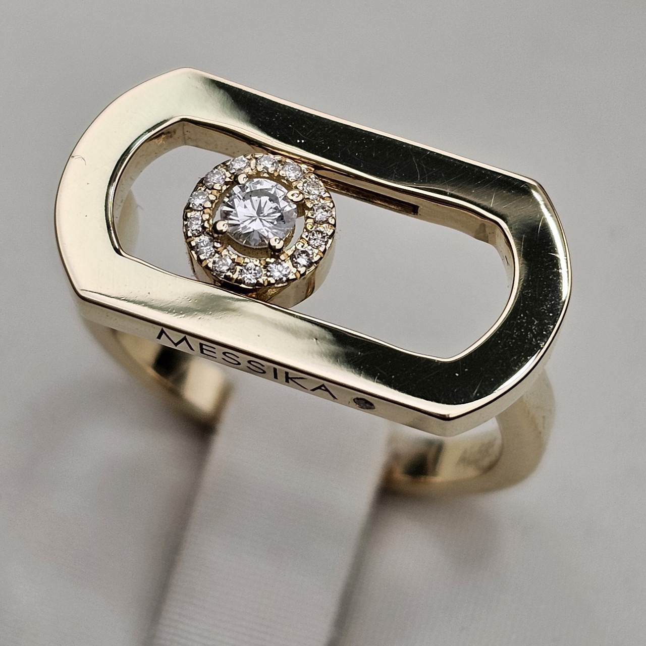 Золотое кольцо с бриллиантами 0.13Сt VS1/H  VG, 17 размер
