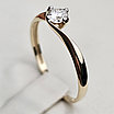 Золотое кольцо с бриллиантом 0.264 Ct  SI2/J VG,18 размер, фото 9