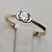 Золотое кольцо 16,5р с бриллиантом 0.187 Ct  SI2/I  VG, фото 3