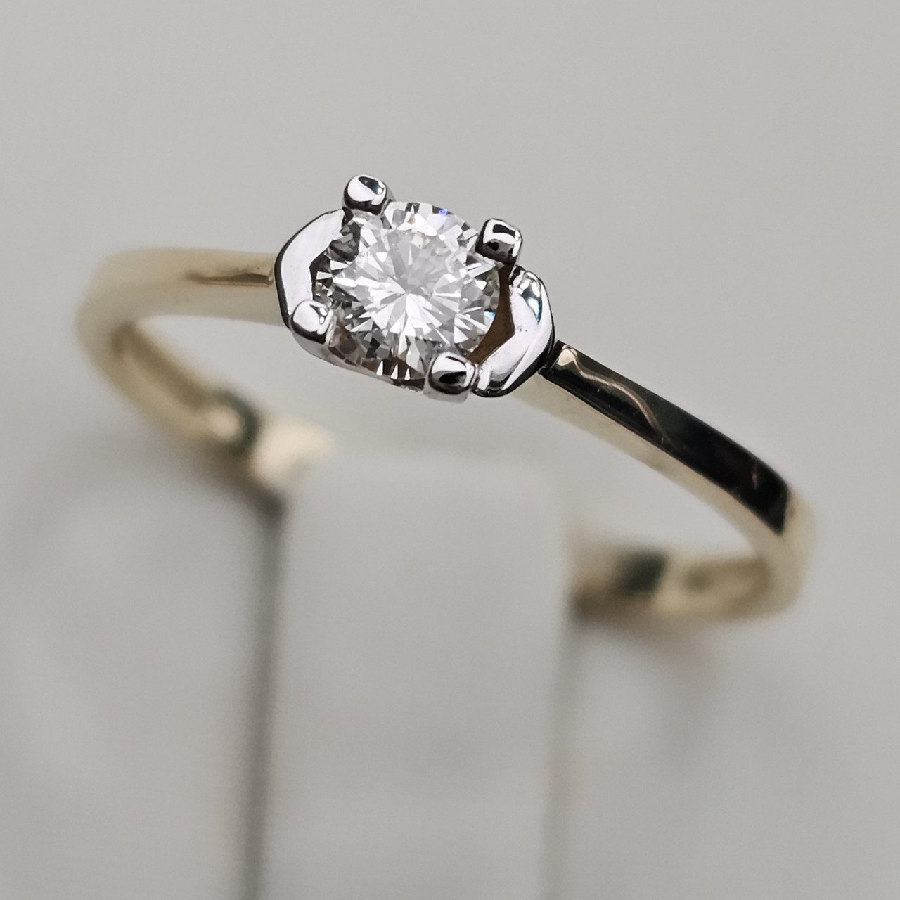 Золотое кольцо с бриллиантом 0.187 Ct SI2/I VG,16.5 размер - фото 3 - id-p116305997