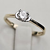 Золотое кольцо 16,5р с бриллиантом 0.187 Ct  SI2/I  VG, фото 4