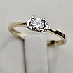 Золотое кольцо 16,5р с бриллиантом 0.187 Ct  SI2/I  VG, фото 7