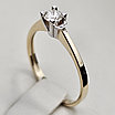 Золотое кольцо 16,5р с бриллиантом 0.187 Ct  SI2/I  VG, фото 8