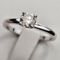 Золотое кольцо с бриллиантом 17р. 0.57Сt I2/M, VG-Cut