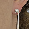 750 проба Золотые серьги с бриллиантами 0.61Ct 4/4А 0,2Сt 3/3А, фото 2