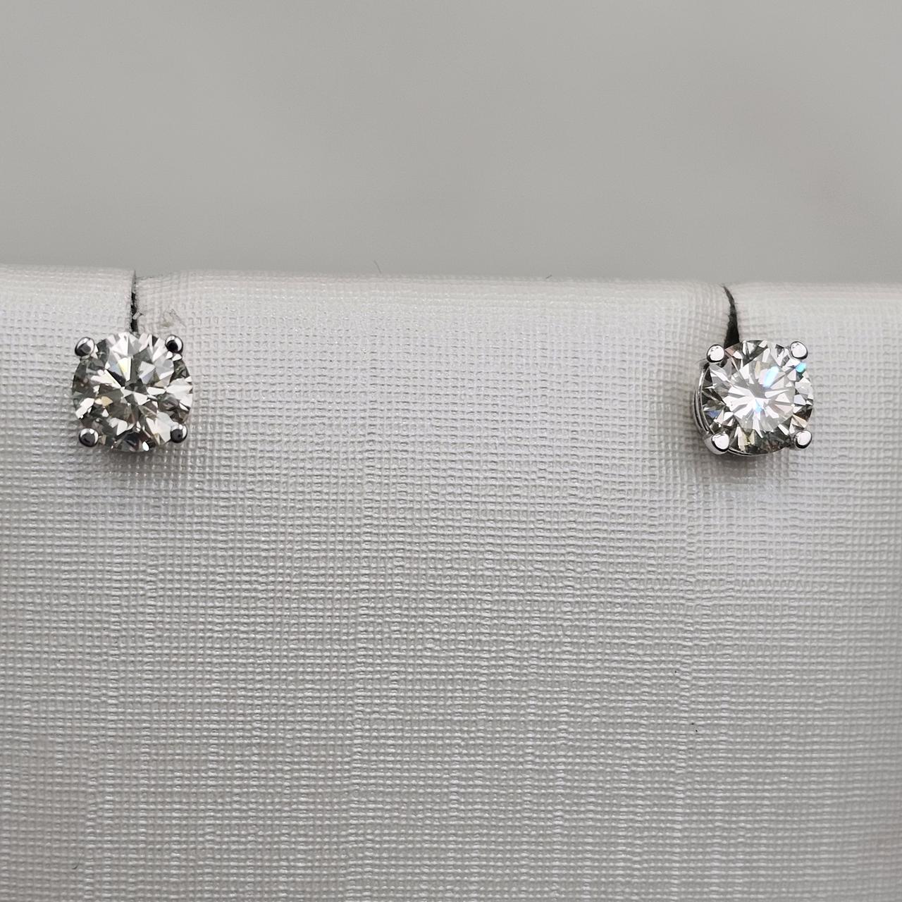 Золотые серьги с бриллиантами 0.81Ct VVS2/I EX-Cut
