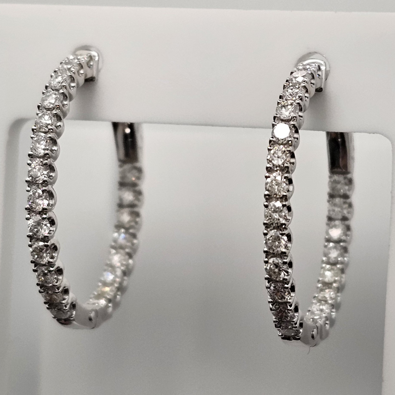 Золотые серьги с бриллиантами 1,11Ct VS1/G, EX-Cut
