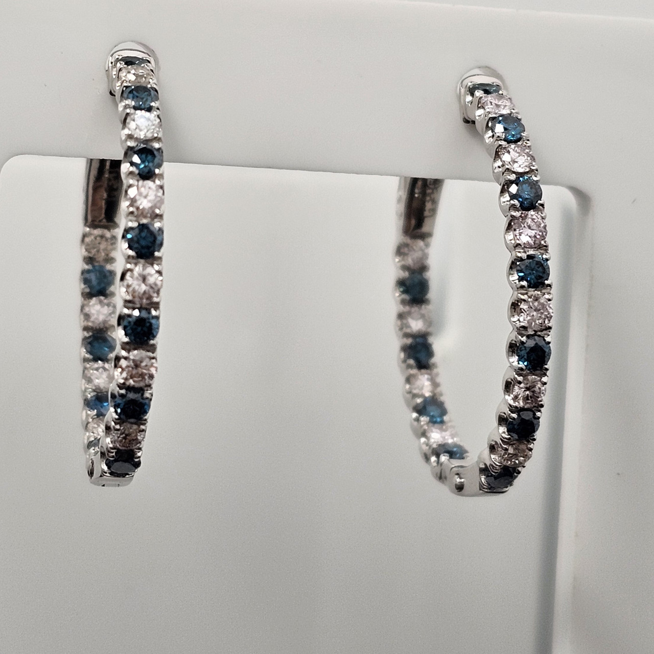 Золотые серьги с бриллиантами 0.56Ct,VS1/H(белые), 0,62 сt (синие)VG-Cut - фото 6 - id-p116298419