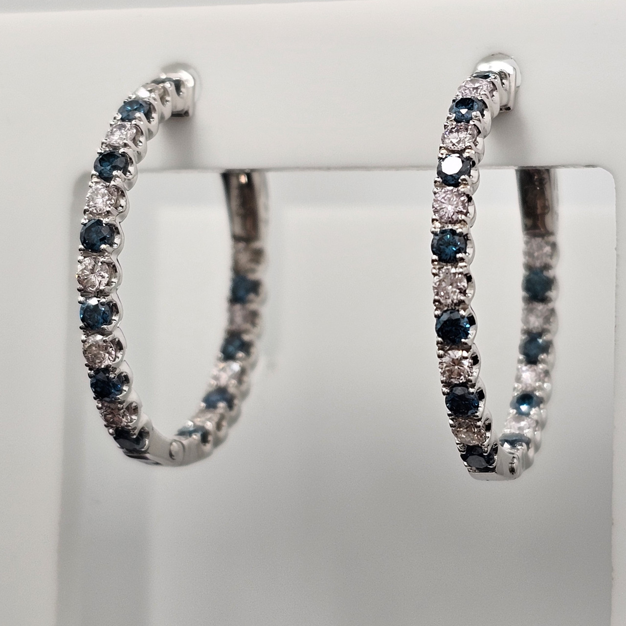 Золотые серьги с бриллиантами 0.56Ct,VS1/H(белые), 0,62 сt (синие)VG-Cut - фото 8 - id-p116298419