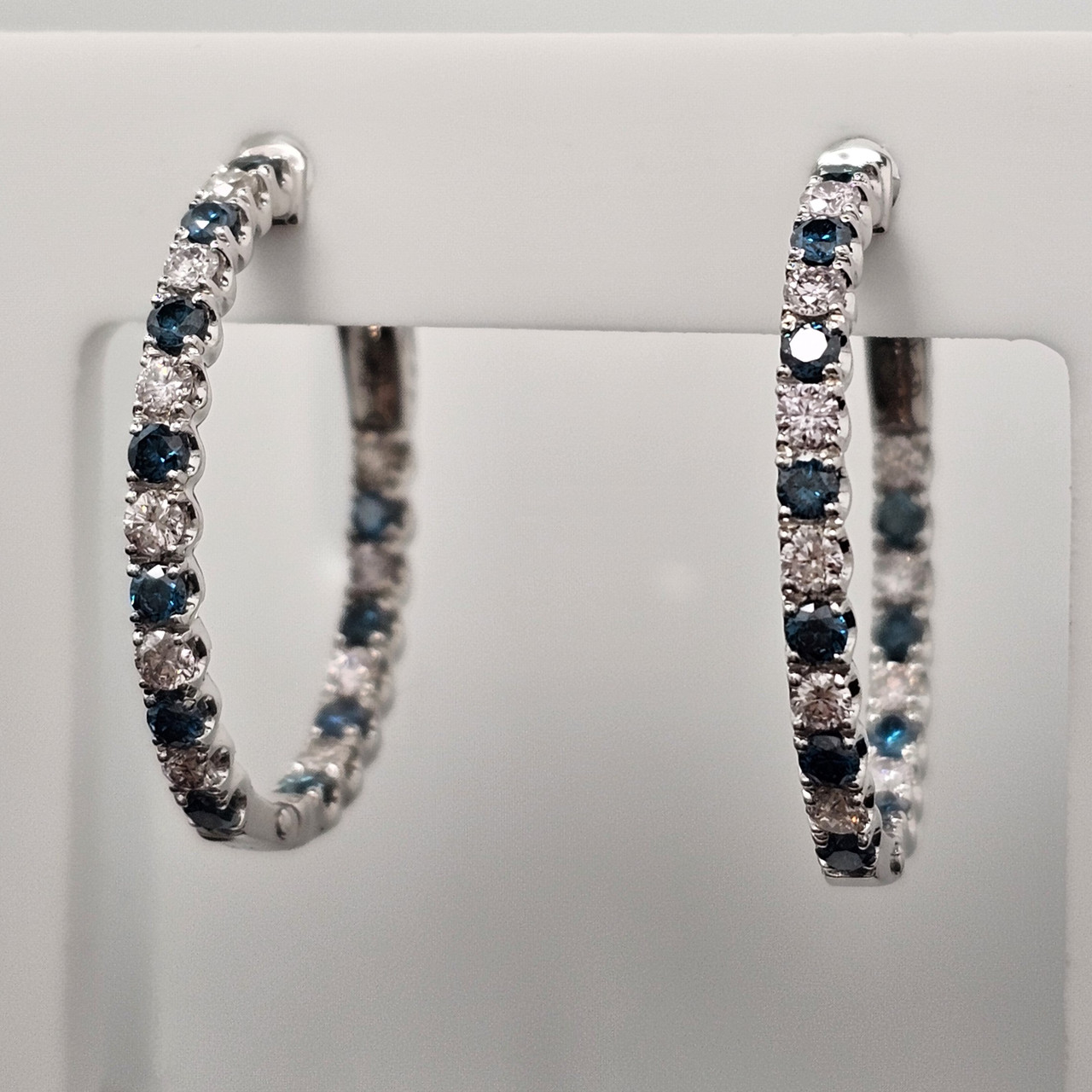 Золотые серьги с бриллиантами 0.56Ct,VS1/H(белые), 0,62 сt (синие)VG-Cut - фото 9 - id-p116298419