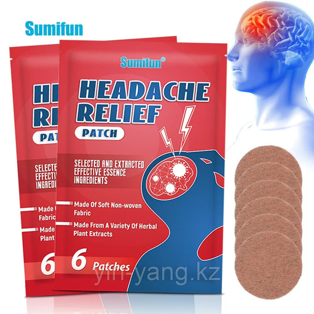 Пластыри от головной боли "Headache Relief Patch", 6 шт - фото 1 - id-p116370152