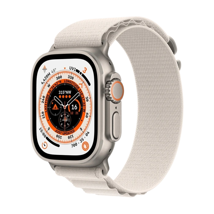 Apple Watch Ultra titanium case Ultra 49mm + Cellular starlight - фото 1 - id-p116370825