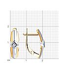 Серьги из позолоченного серебра с натуральным бриллиантом, фото 4