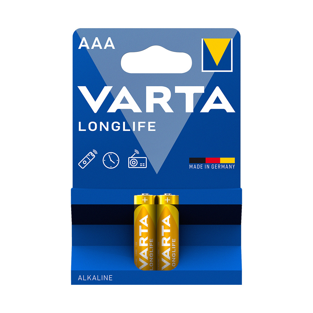Батарейка, VARTA, LR03 Longlife Micro, AAA, 1.5 V, 2 шт., Блистер - фото 1 - id-p116372336
