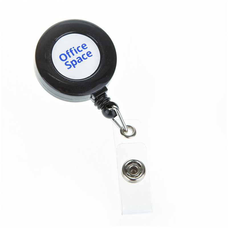 Держатель-рулетка для бейджей OfficeSpace, 75 см, петелька, клип, черный - фото 1 - id-p116372634