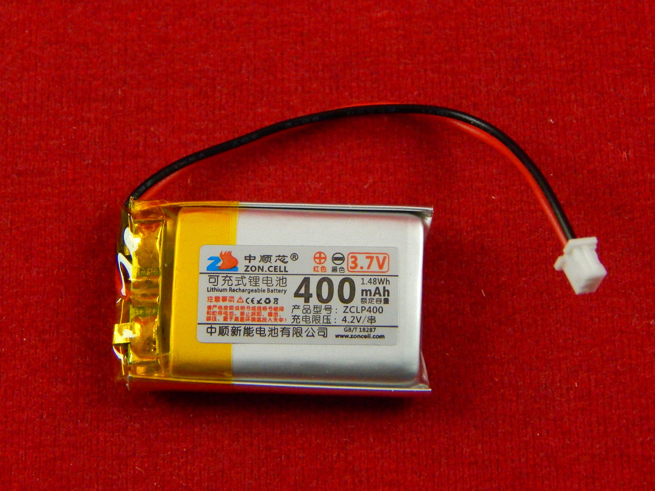 Литий-полимерный аккумулятор, 400 мАч, 3.7В, 602030 - фото 1 - id-p116375049