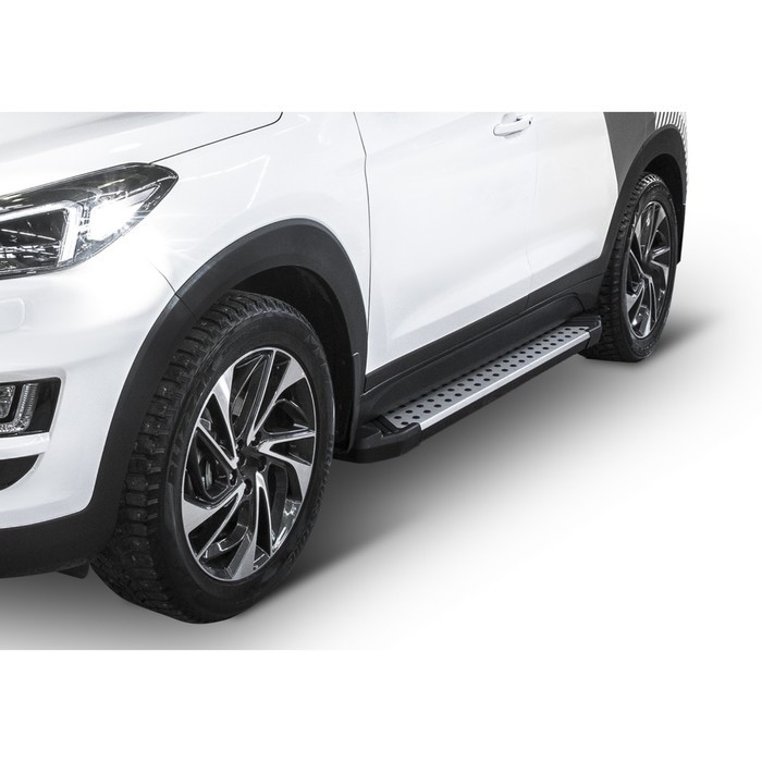 Порог-площадка "Premium" + комплект крепежа, RIVAL, Hyundai Tucson 2015-2021 - фото 1 - id-p116375905