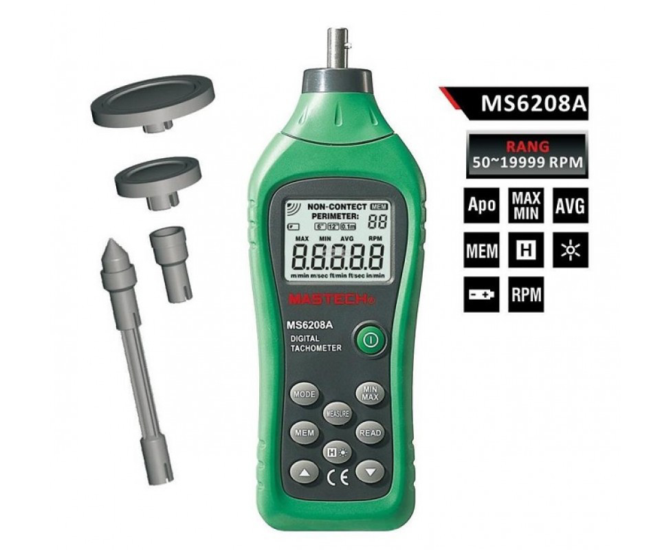 MS6208A цифровой тахометр Mastech