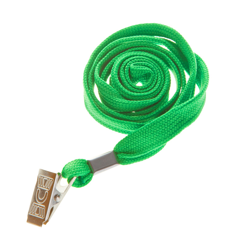 Шнурок для бейджей OfficeSpace, 45см, металлический клип, зеленый - фото 1 - id-p116372636