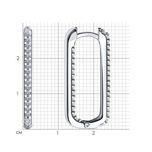 Серьги из серебра с фианитами - фото 2 - id-p116334606