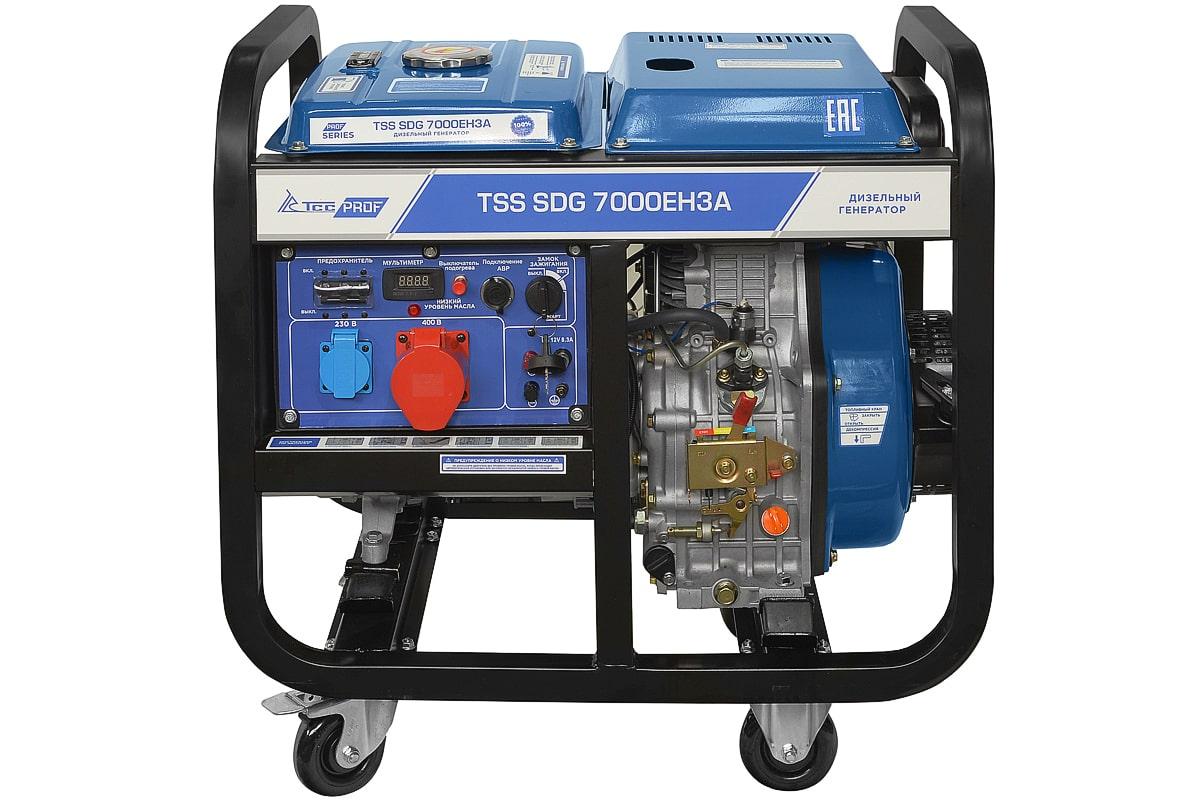Дизель генератор TSS SDG 7000EH3A 100034 (6.5 кВт, 380 В, ручной/электро, бак 12.5 л) (АВР) - фото 2 - id-p116377998