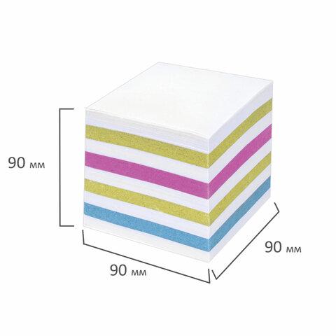 Блок для записей STAFF непроклеенный, куб 9х9х9 см, цветной, чередование с белым - фото 2 - id-p116378956
