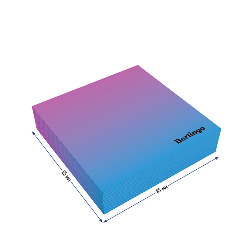 Блок для записи декоративный на склейке Berlingo "Radiance" 8,5*8,5*2см, голубой/розовый, 200л. - фото 2 - id-p116379379