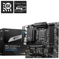 Материнская плата MSI PRO B760M-A WIFI DDR4 LGA1700 4xDDR4 4xSATA3 RAID 2xM.2 2xHDMI 2xDP mATX