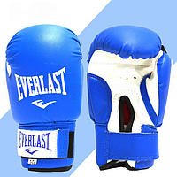 Детские боксерские перчатки 2-OZ Everlast синие с белой надписью