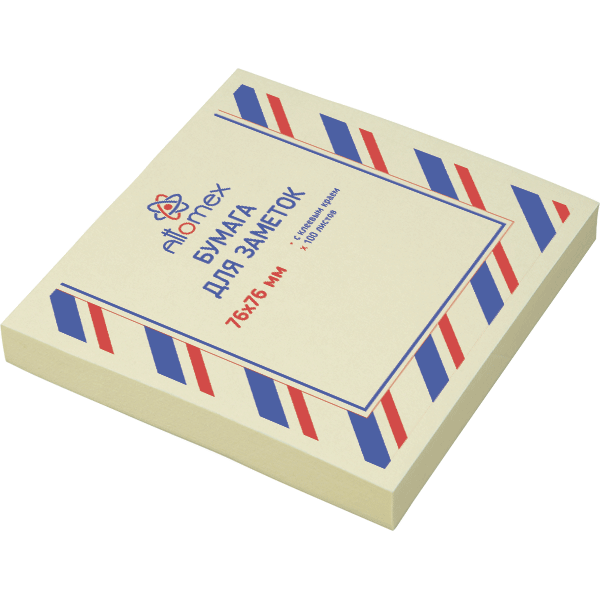 Клейкая бумага для заметок "Attomex" 76x76 мм, 100 листов, офсет 60 г/м2, 4 пастельнх цвета - фото 1 - id-p116391445