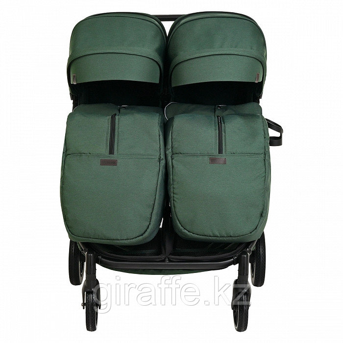 Коляска для двойни Pituso Duocity колеса PU 2023 Pacific green/Зелены - фото 3 - id-p116391453