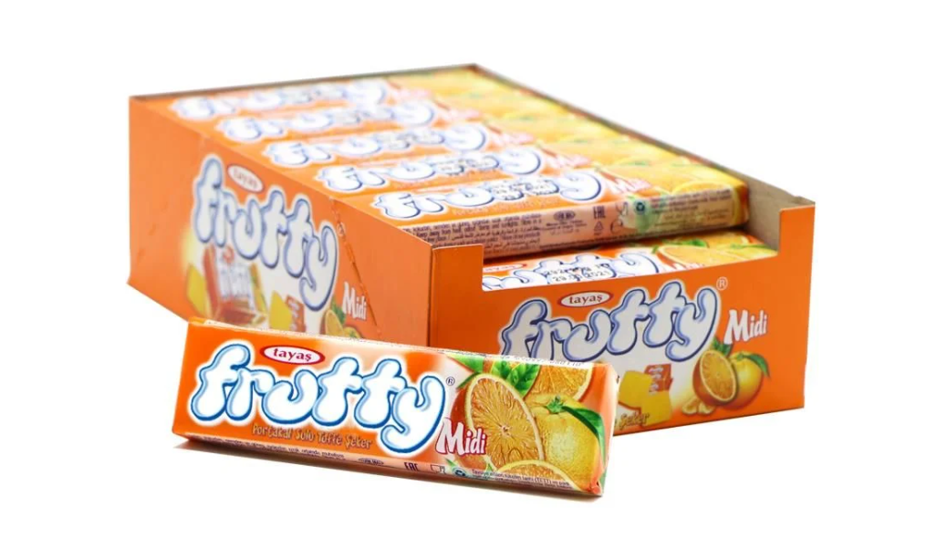 Конфета жевательная Frutty Midi Апельсин 20 гр (24 шт в упаковке) Турция